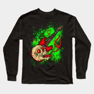 Skull guitar Long Sleeve T-Shirt